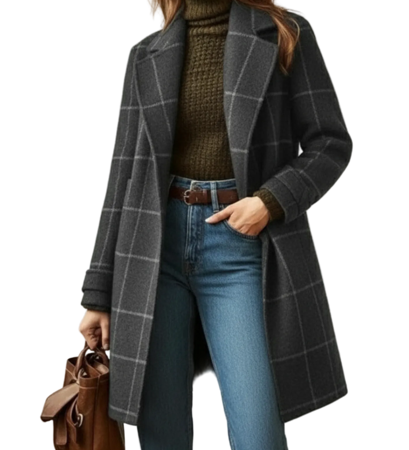 Anne™ - Hienostunut ruudullinen takki