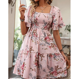 ISOLDE™ – Vintage Kukallinen Flounce Hihallinen Kesämekko