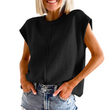 MAISIE™ - Rentoa Minimalistista Olkaimetonta Paitaa Pyöreällä Kaula-aukolla