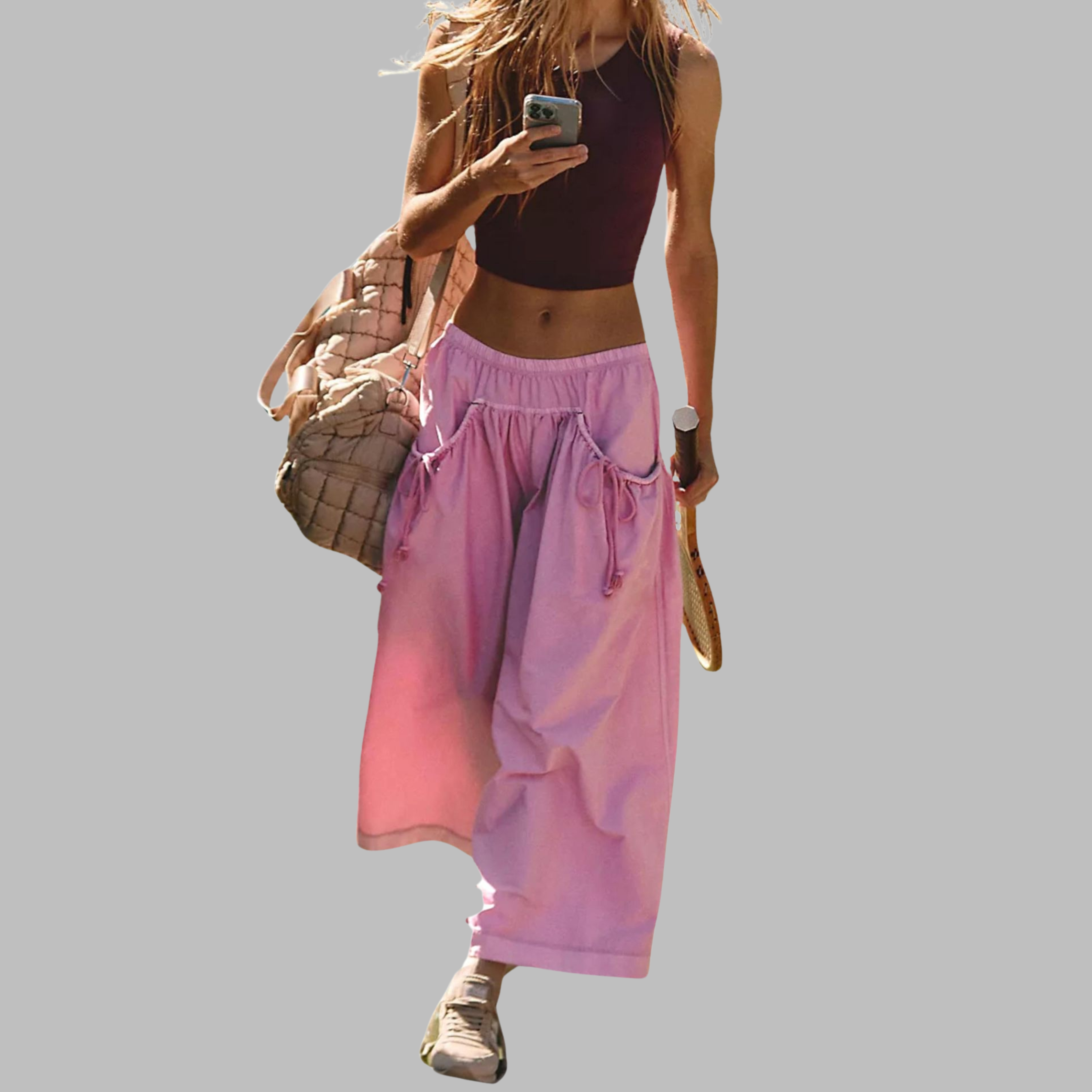 APPLE™ – Rentouttavat Cargo-Parachute-Housut, joissa on leveä lahje