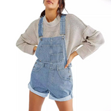REMITA™ - Vintage Säädettävät Denim Haalarishortsit