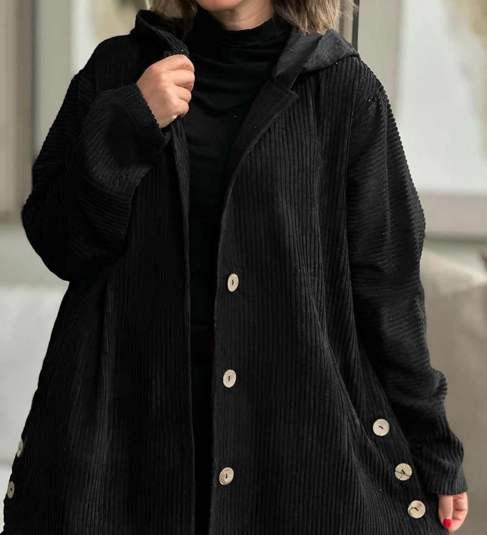 Cordia™ – pehmeä vakosamettitakki hupulla