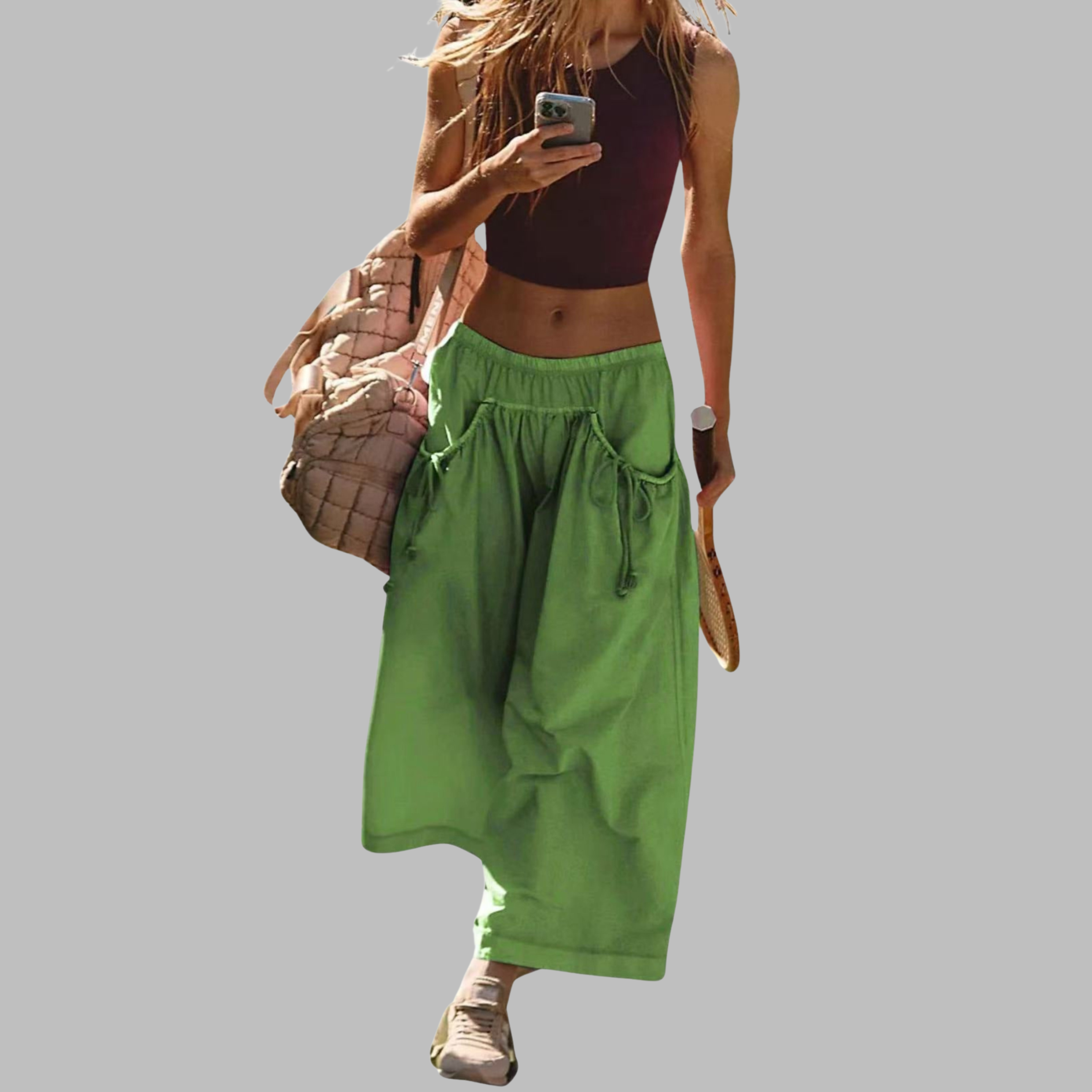 APPLE™ – Rentouttavat Cargo-Parachute-Housut, joissa on leveä lahje