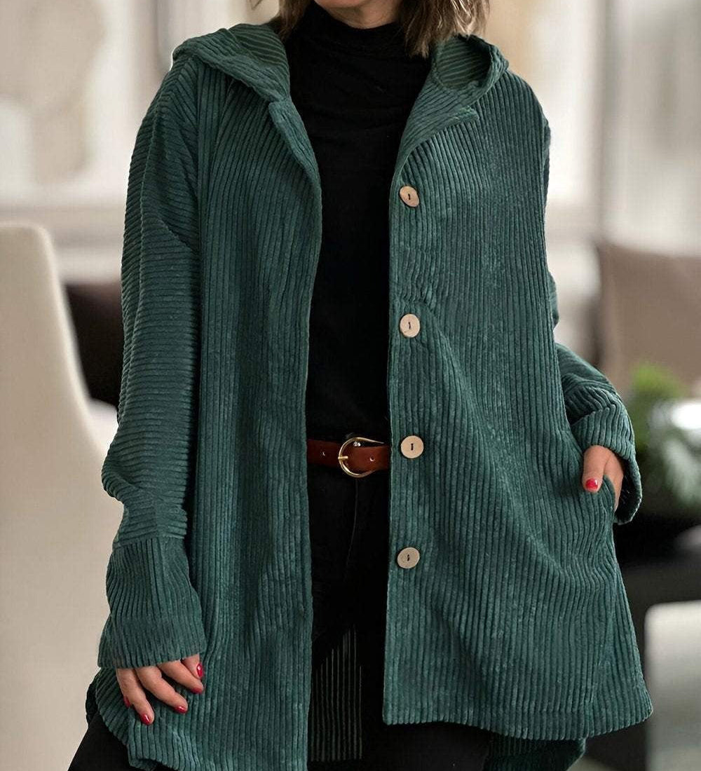 Cordia™ – pehmeä vakosamettitakki hupulla