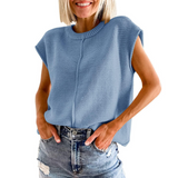 MAISIE™ - Rentoa Minimalistista Olkaimetonta Paitaa Pyöreällä Kaula-aukolla