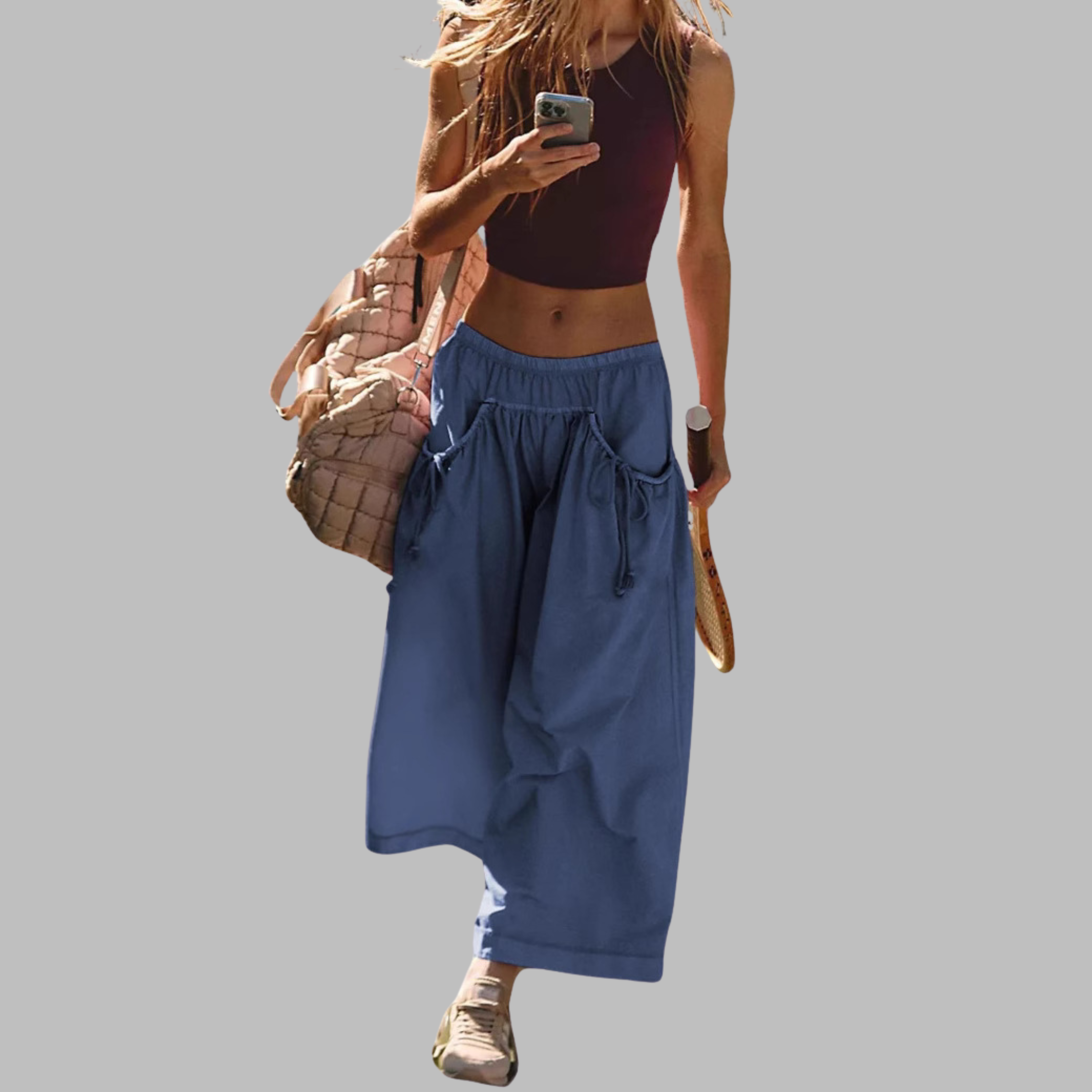 APPLE™ – Rentouttavat Cargo-Parachute-Housut, joissa on leveä lahje