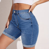 RAPHAELLE™ - Stretch-Fit Bermuda Farkkushortsit