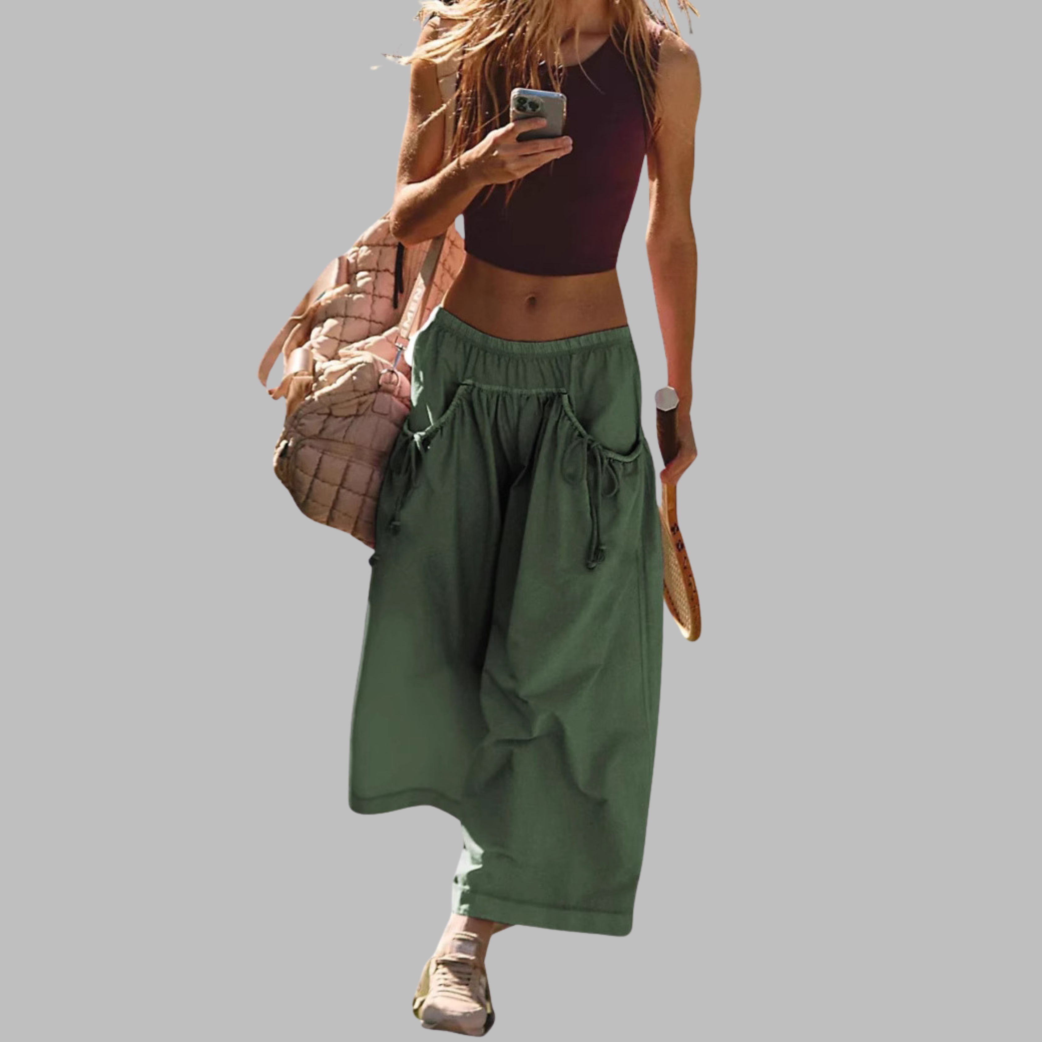 APPLE™ – Rentouttavat Cargo-Parachute-Housut, joissa on leveä lahje