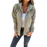 Danna™ – Samettitakki hupulla ja vetoketjulla