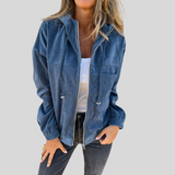 Danna™ – Samettitakki hupulla ja vetoketjulla