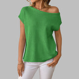 JUDITH™ - Tyylikäs Off-Shoulder Lyhythihainen Neulepusero