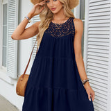 Naisten Hollow-Out Halter A-linjainen Swing Mini Mekko