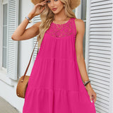 Naisten Hollow-Out Halter A-linjainen Swing Mini Mekko