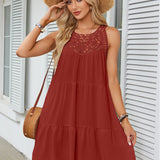 Naisten Hollow-Out Halter A-linjainen Swing Mini Mekko