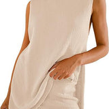 SAVINA™ – Olkaimeton Lounge-Neule & Shorts Duo
