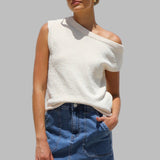 JUDITH™ - Tyylikäs Off-Shoulder Lyhythihainen Neulepusero