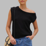 JUDITH™ - Tyylikäs Off-Shoulder Lyhythihainen Neulepusero