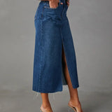 DENISE™ – Klassinen Korkeavyötäröinen Denim-hame