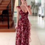 MARIELA™ – Romanttinen Floral-Röyhelö-Maksimekko