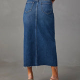 DENISE™ – Klassinen Korkeavyötäröinen Denim-hame