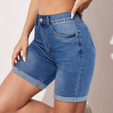 RAPHAELLE™ - Stretch-Fit Bermuda Farkkushortsit
