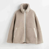 Rose™ – Naisten oversize-takki teddykankaasta, vetoketjulla