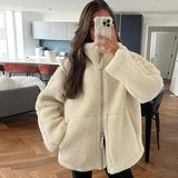 Rose™ – Naisten oversize-takki teddykankaasta, vetoketjulla