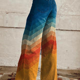 CALLIE™ - Retro Chevron Leveät Housut