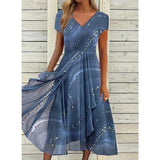 LYANNA™ - Valoisa V-pääntie Midi-mekko
