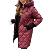 Aira™ - Pitkä, talvella vuorattu toppatakki hupulla ja korkealla kauluksella